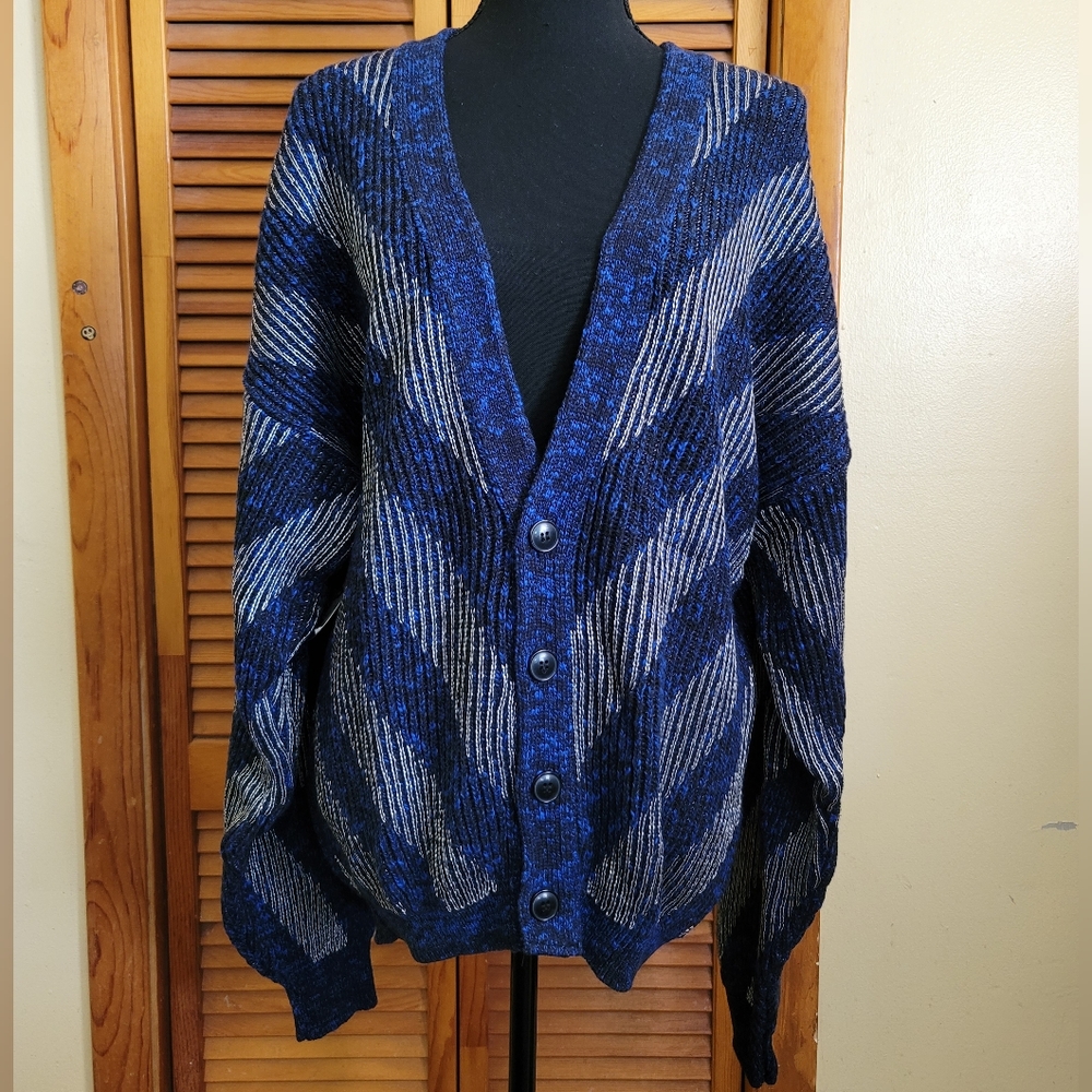 NWT Ellis Island Marbled Cardigan Sweater Size Medium (Unisex)